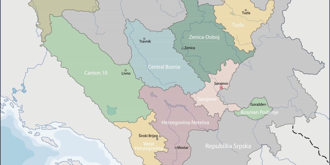 Kart over Bosnie Herzegovina