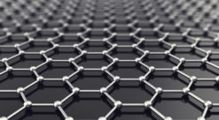 Graphene nanostructure sheet at atomic scale. 3d illustration
