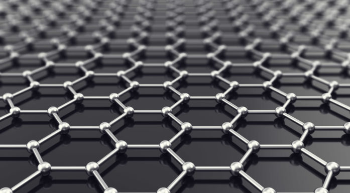 Graphene nanostructure sheet at atomic scale. 3d illustration