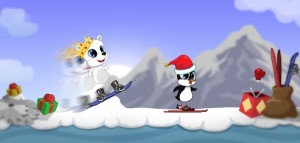 Nå kan du være en pingvin eller en isbjørn og stå på ski og snowboard i vinterversjon av det populære mobilspillet Fun Run.