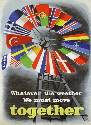 Plakat laget av Economic Cooperation Administration (ECA) for å fremme et forent Europa etter andre verdenskrig.
