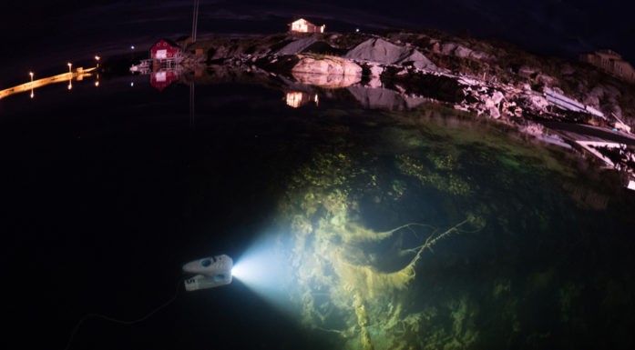 Undervannsrobototen Blueye Pioneer kan filme helt ned til 150 meter dybde. Foto: Jonas Follesø