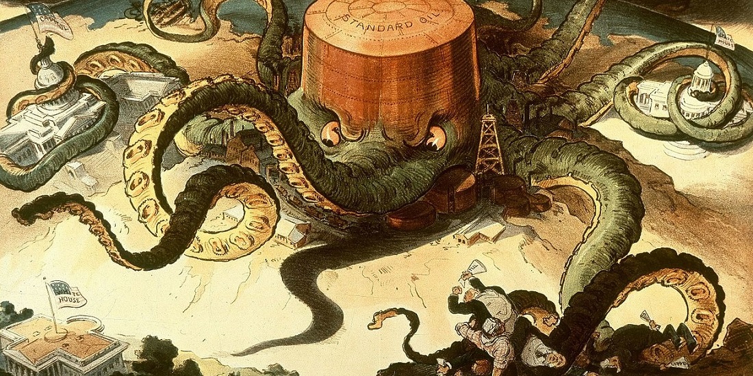 Tegning som viser Standard Oils innflytelse.