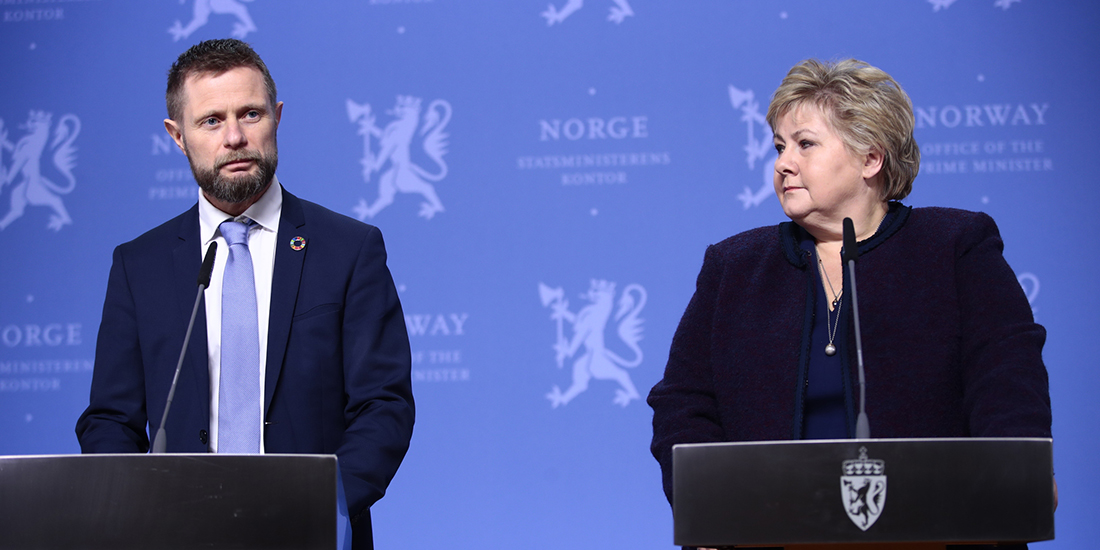 Korona-oppgjøret: Bildet viser Bent Høie og Erna Solberg