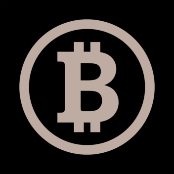 Slik ser symbolet for bitcoin ut.