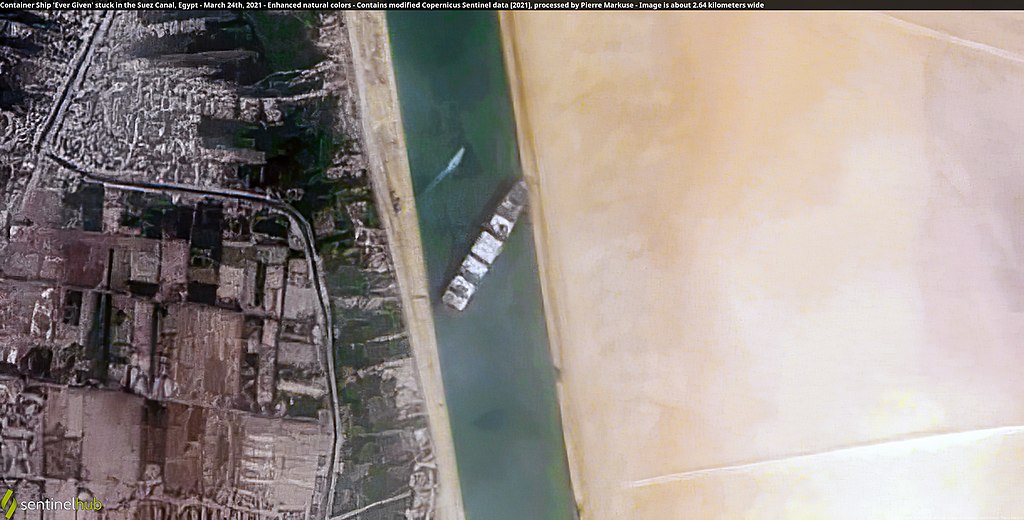 Ever Given containership stuck in Suez Canal