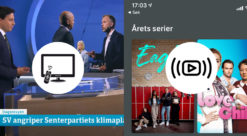 NRK. Illustrasjonen viser nyhetssending og underholdningsstoff.