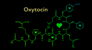 Illustrasjon av oxytocin sin kjemiske formel