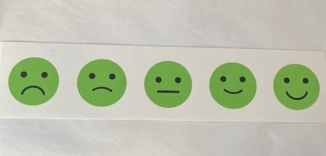 Trivsel. Bildet viser emojiene som ble brukt under testen.