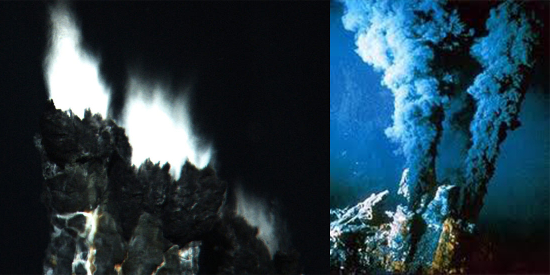Bilder av undersjøsike vulkaner.