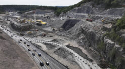 Veiprosjekter: Bildet viser utbygging av motorveg.