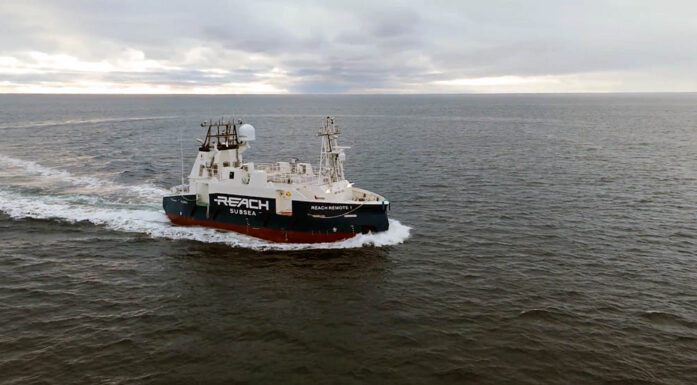 Bildet viser Reach Remote - det første selvkjørende skip i sin størrelse.