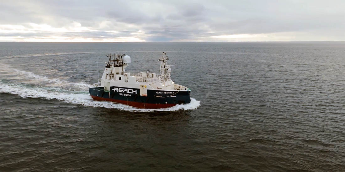 Bildet viser Reach Remote - det første selvkjørende skip i sin størrelse.