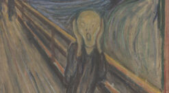 Utsnitt av "Skrik" malt av Edvard Munch