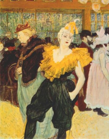 Maleri av to kvinner på cabaret-stedet Moulin rouge.