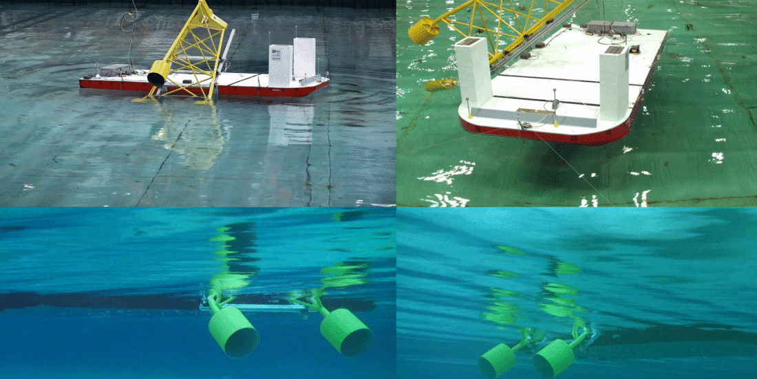 lekter med understell i havbassenget