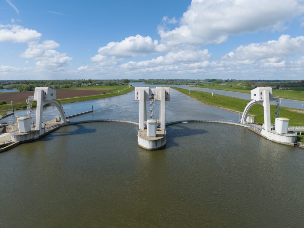 Dam in Holland on the lower Rhine.